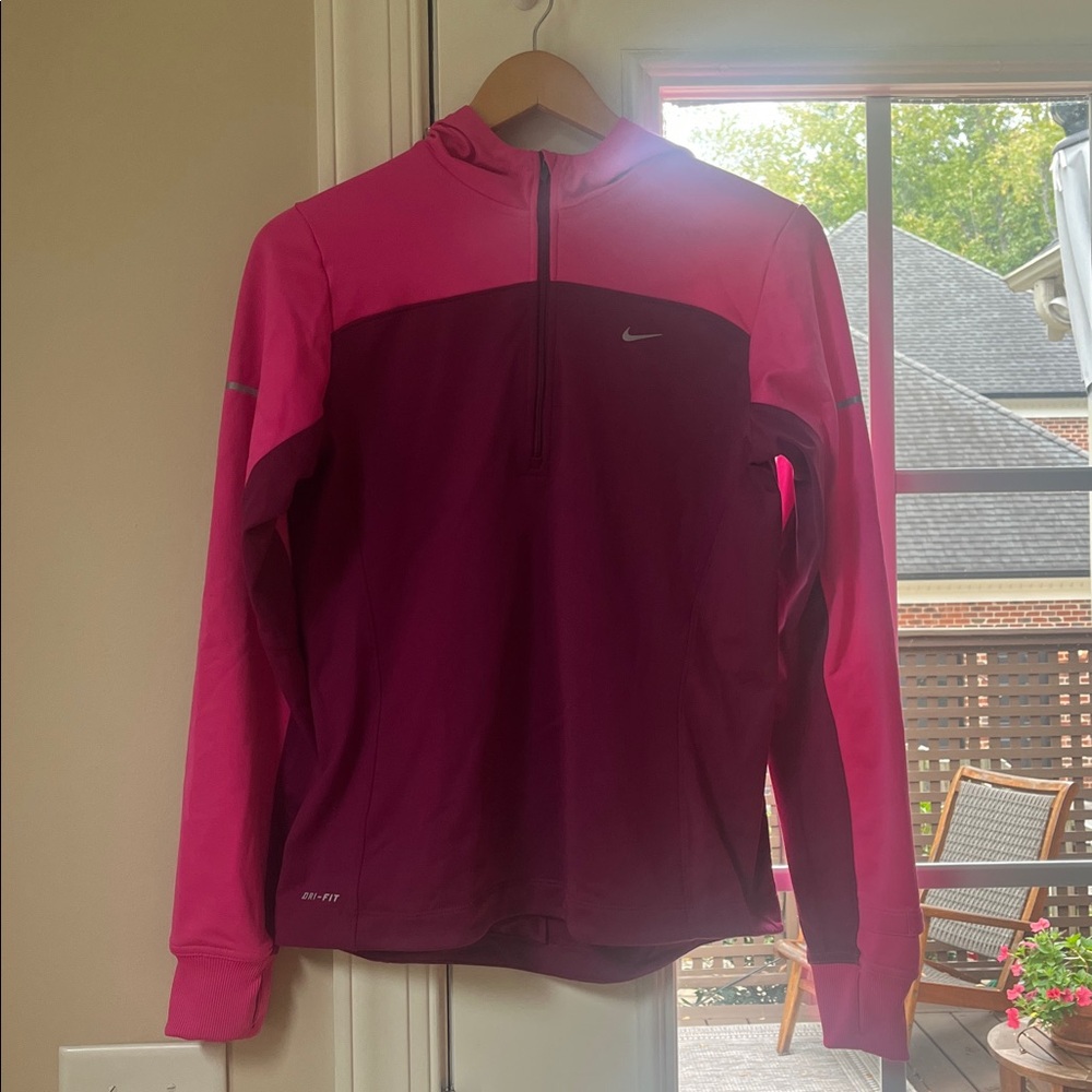 Nike Fuchsia and Plum Quarter-Zip Hoodie